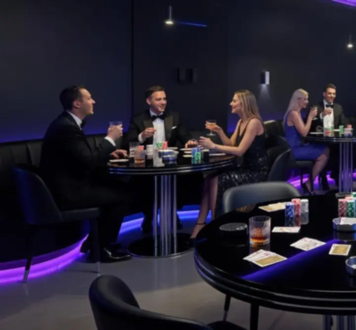 Modern, neon hangulatú kaszinó lounge esemény a FIRMA HANDLOWO - USŁUGOWA 