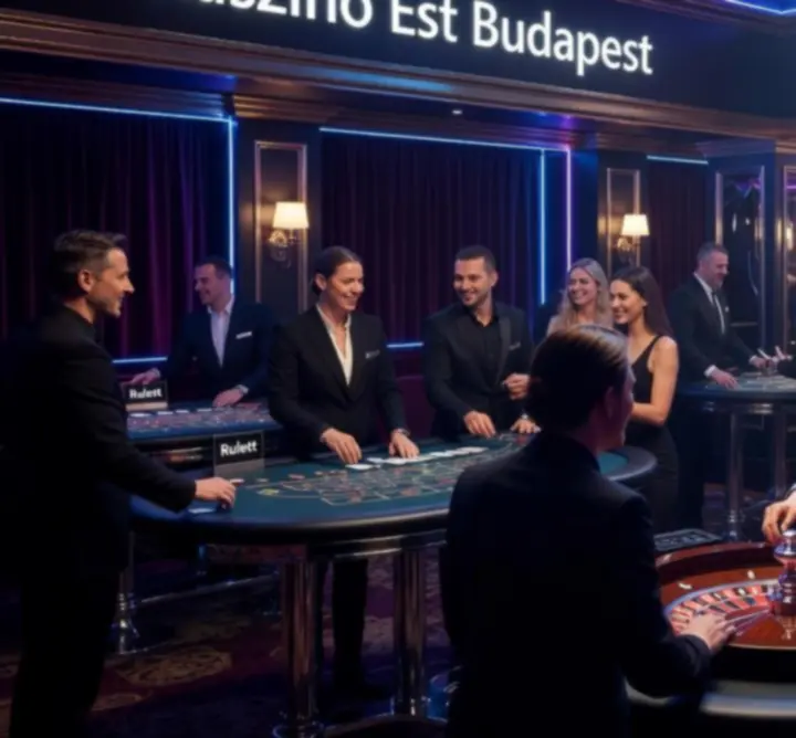 Tematikus kaszinó est elegáns rulett- és blackjack-asztalokkal